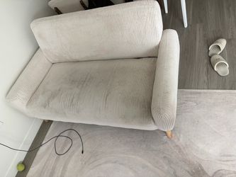 Ivory Corduroy Loveseat