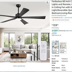 60 Inch Ceiling Fans with Lights and Remote