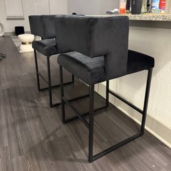  VELVET MATTE BLACK BARSTOOLS 🔥