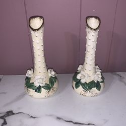 Pair of Vintage Bone China Vases