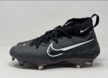 Men's Nike Alpha Huarache Pro NXT Black White Metal Baseball Cleats 7.5 ⚾️