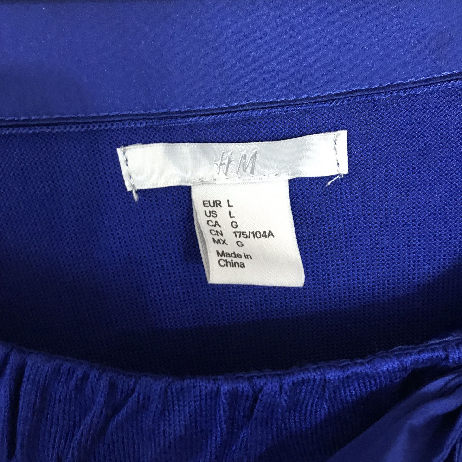 H&M Blue Ribbon Knit Dress Size Large