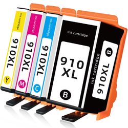 910XL Ink Cartridges Combo Pack for HP 910 XL Printers 8015e 8025e Compatible for HP910XL Black Color HP910 4-Pack for OfficeJet Pro 8020 8028e 8020e 