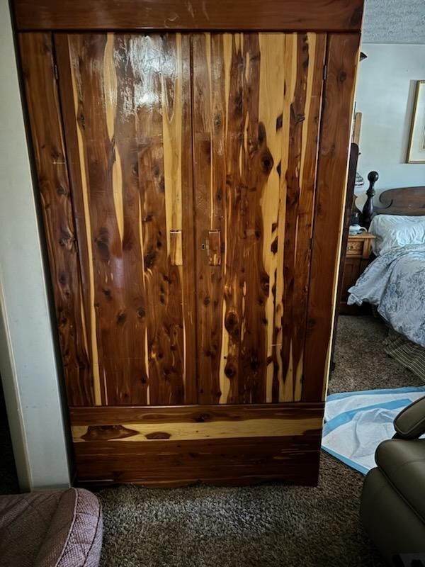 Vintage Cedar Chest Armoire Closet Dresser