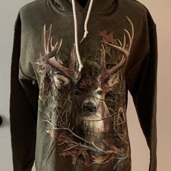 Hoodie Deer Buck Sweatshirt Sz S/M