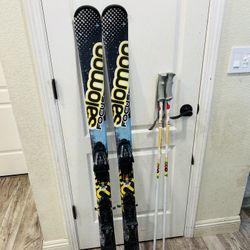 SALOMON SKIS WITH BINDINGS 145cm