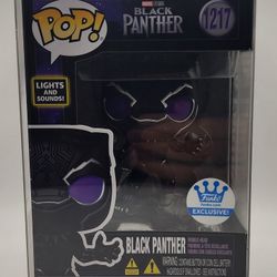 Funko POP Marvel Black Panther Lights and Sound #1217 Funko Shop Exclusive W/Protector 🔥