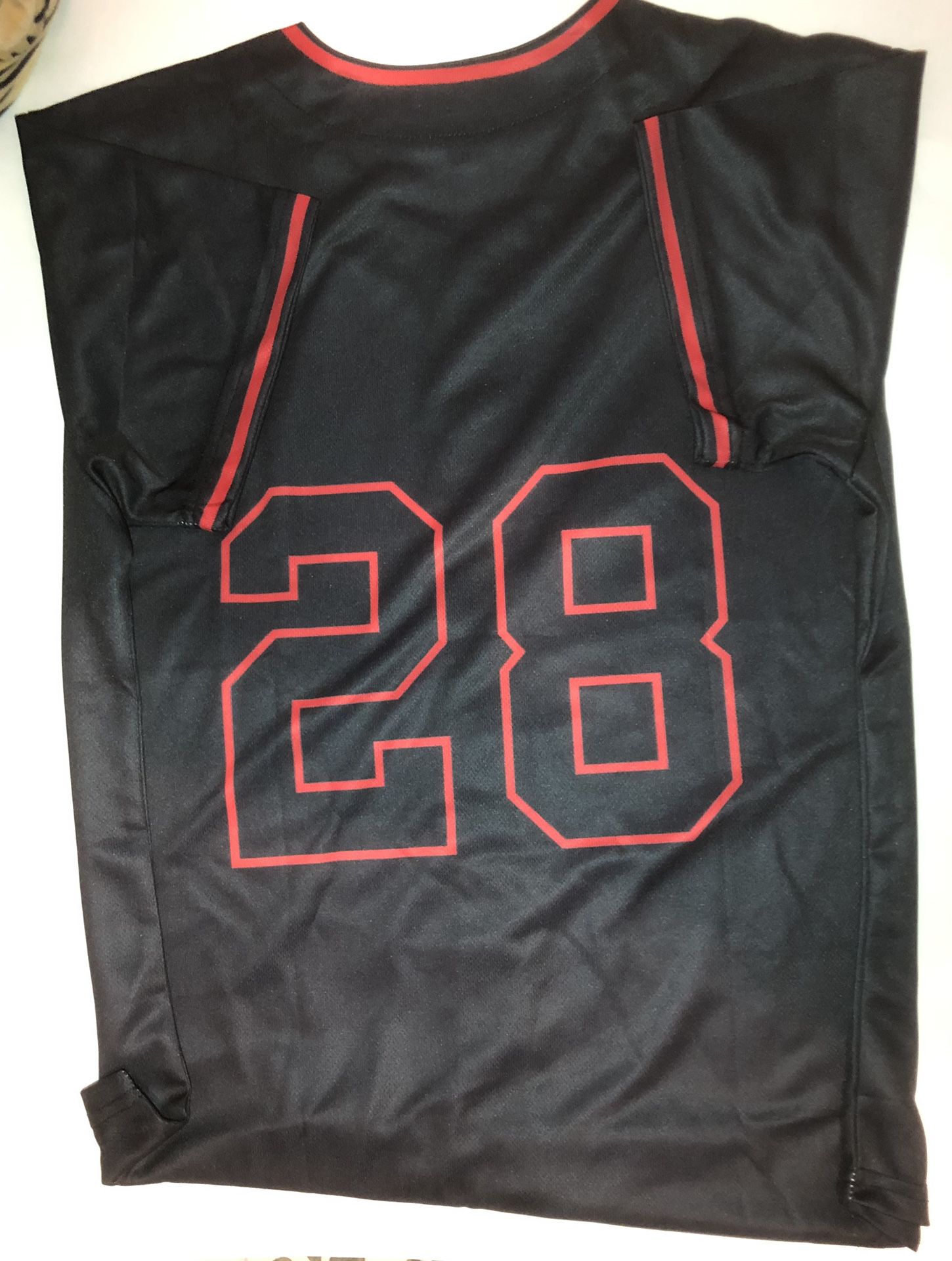 Black-Red Authentic Button Baseball Jersey
