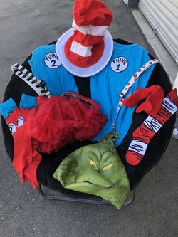 Grinch Thing 1 Thing 2 Cat In The Hat Custome 