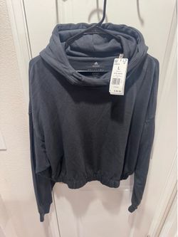 Adidas Women’s Cropped Hoodie – Carbon – L – NWT
