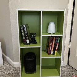 Green And White 5-Cube Book Shelf / Book Storage