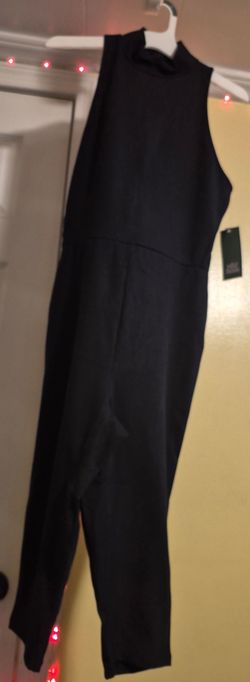 black sleeveless jumpsuit