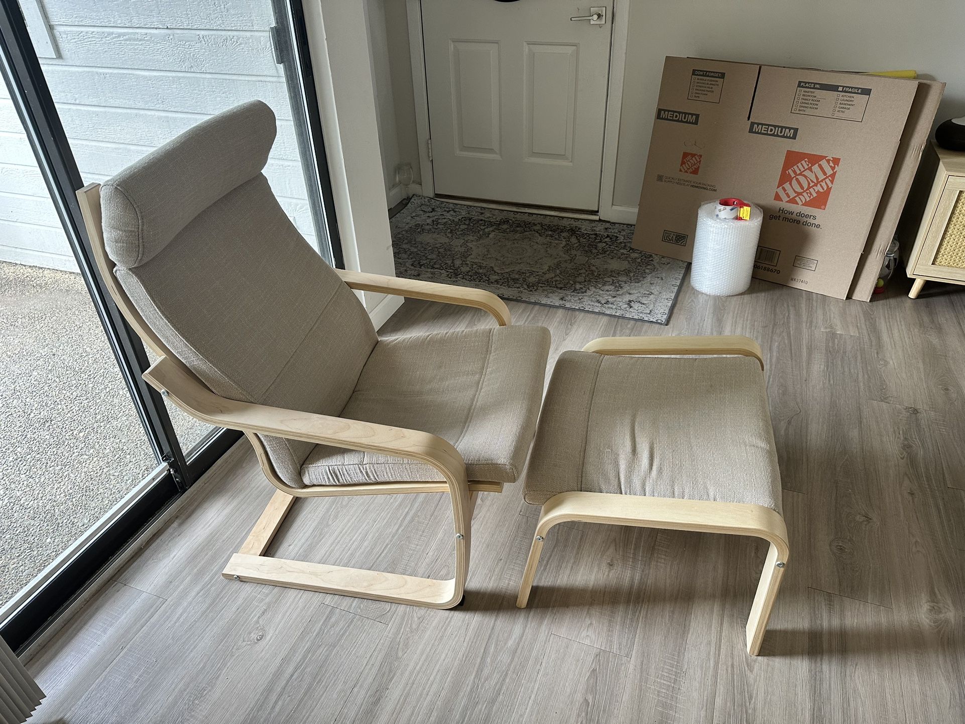 Armchair and ottoman