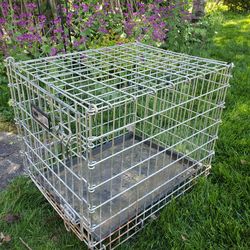 24" heavy duty metal dog cage with tray
