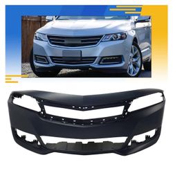 Front Bumper Cover Fit for Chevy Impala 2014-2020, Black Unpainted Front Bumper Replacement