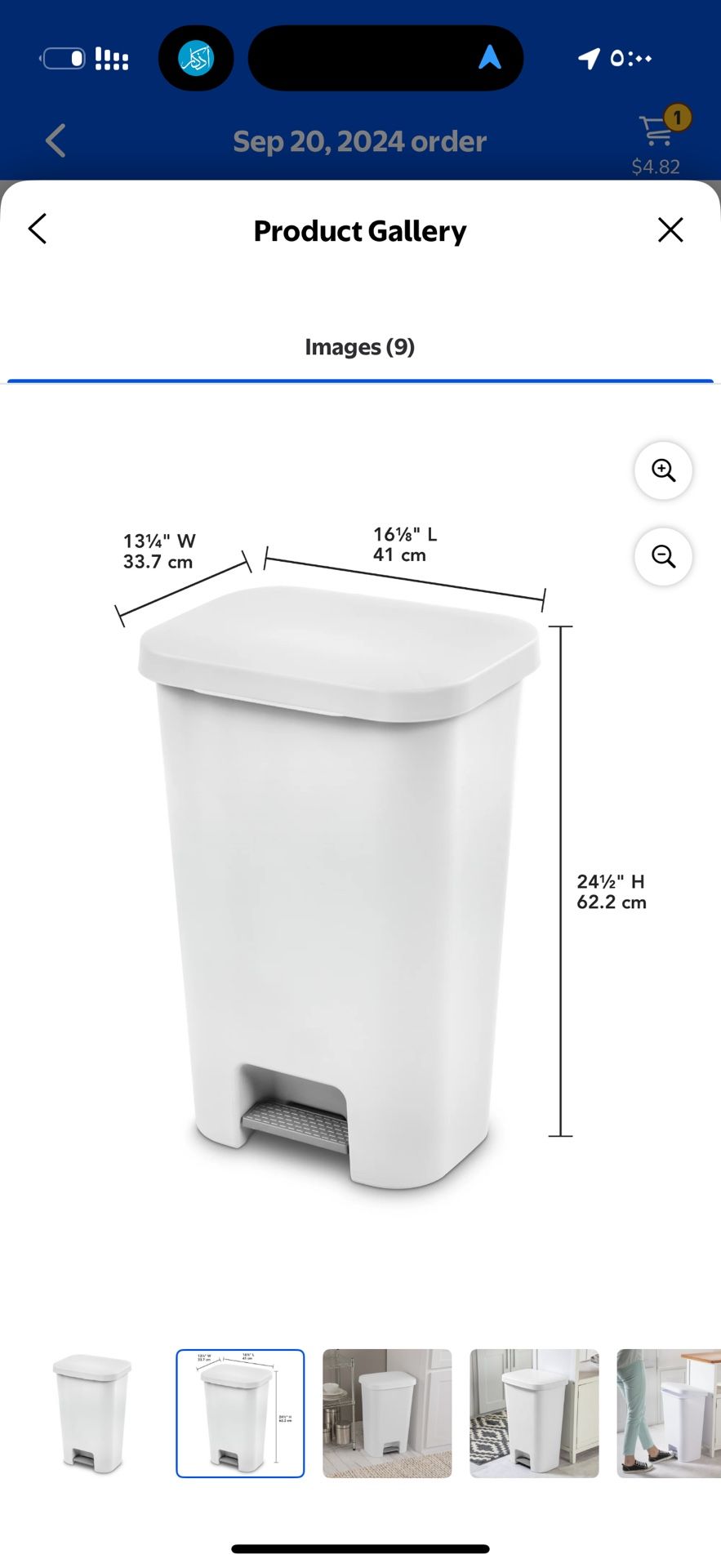 Sterilite 11.9 Gallon StepOn Trash Can, Plastic, Kitchen, White Trash Can
