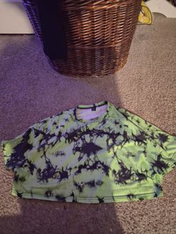 Green and black crop top