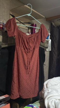 Rue21 Dusty Rose Eyelet Milkmaid Mini Dress.