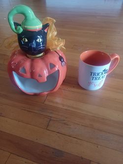 Halloween - MUG AND LANTERNS BLACK CAT