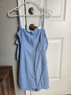 Light Blue Backless Dress