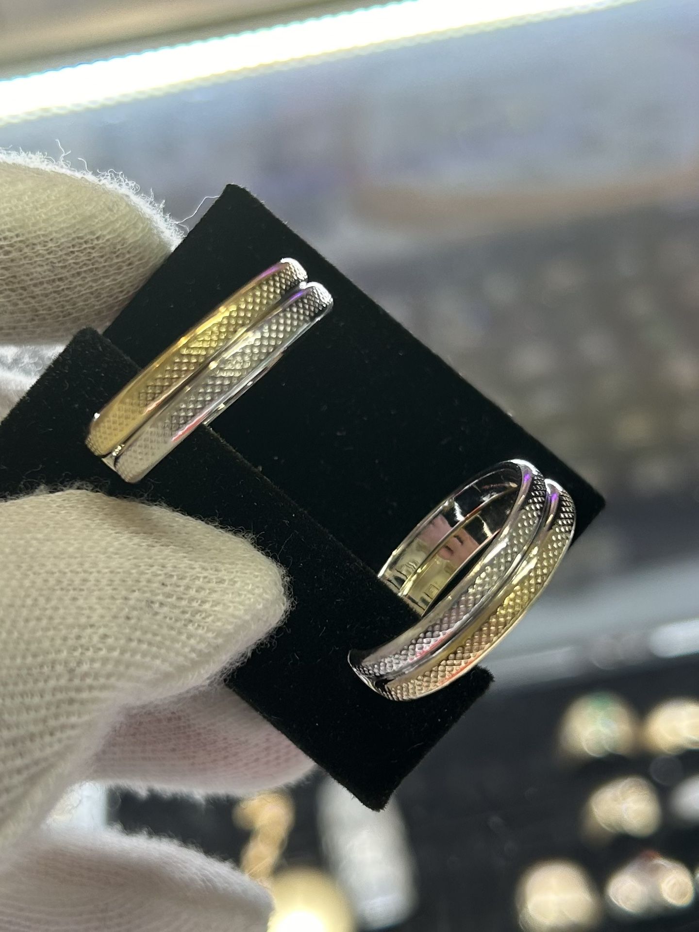 14kt Two Tone Gold Hoop Earrings