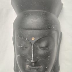 Japanese Traditional Mask, Cast Iron Image of Miroku Bosatsu, Buddha