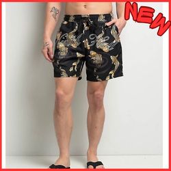 New Mens M Zumiez Ninth Hall Koi Fish Board Shorts Black 4-pocket
