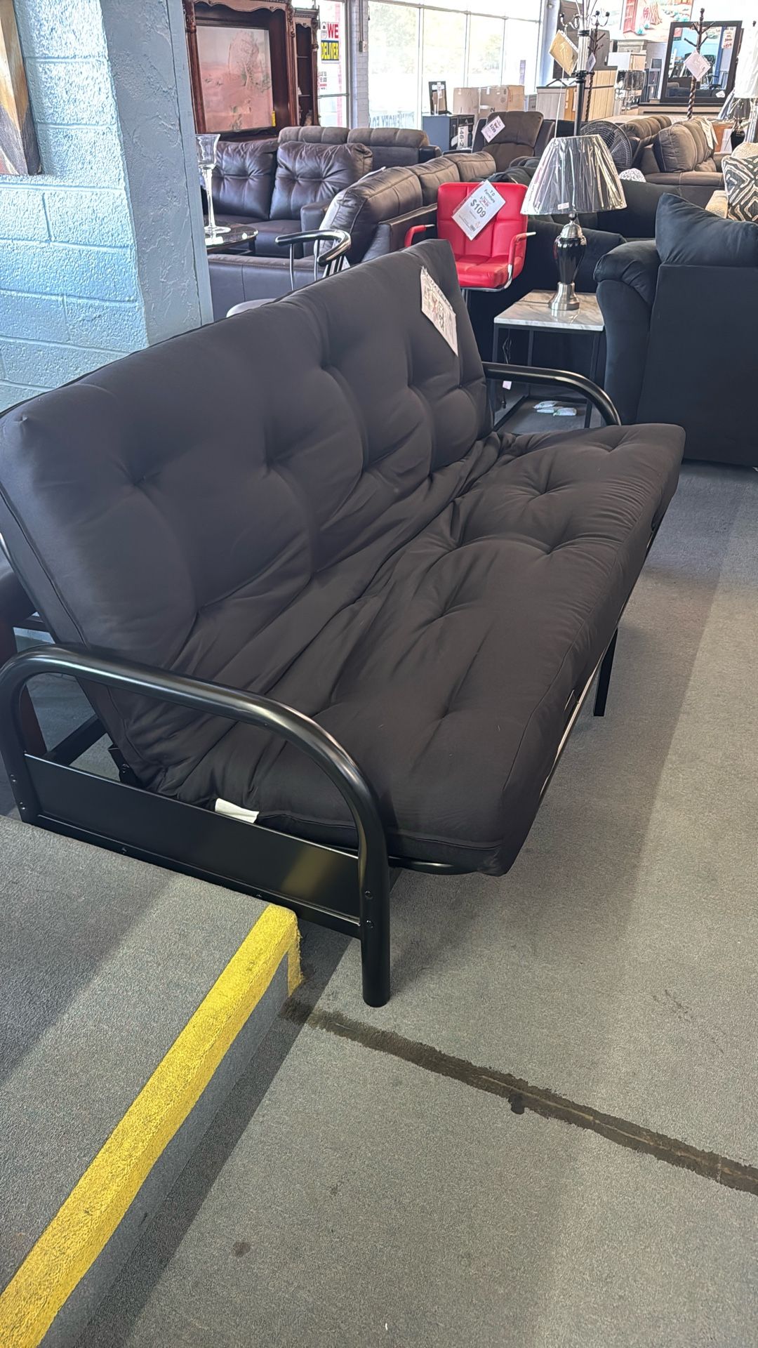 Futon With Black Pad Innerspring 
