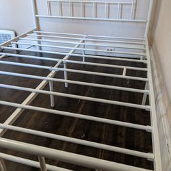 Cute White Metal Full Bed Frame