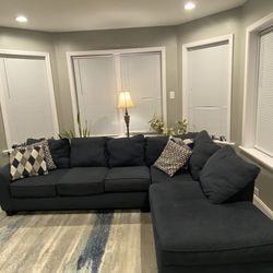 Capri Denim Left Arm Facing Sectional - $225