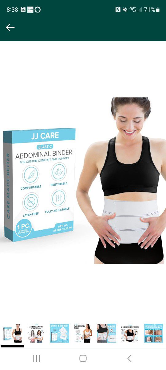 JJ CARE Abdominal Binder (30-45 inches waist), Breathable Fabric