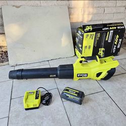 RYOBI 40V HP Brushless WHISPER Series Leaf Blower KIT 650CFM