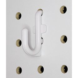 White Peg Board Hook Kit Garage Tool Storage Pegboard 50 pieces J Hook Style