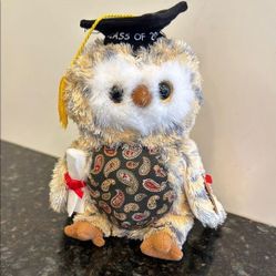 NWT TY Beanie Baby - SMARTY the 2005 Owl 6.5” Graduation Owl Plush 