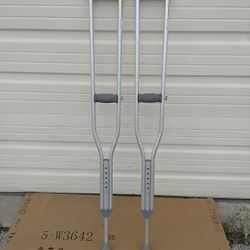Brand New Pair Of Crutches Gray In Color Fully Adjustable Made By Mc Kesson New. 
