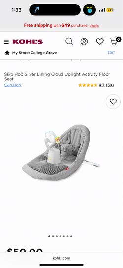 Skip Hop Silver Lining Cloud Upright Activity Floor Seat