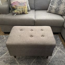 Gray Ottoman With Storage