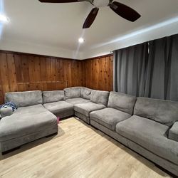 Large Gray Sectional Sofa with Chaise – 9x12 ft