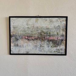 Abstract Mixed Media Painting by Gavin Mc Groggan, Framed Contemporary Wall Art, 37” x 25”