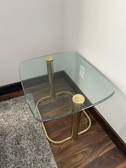 Glass / Gold Color End Table