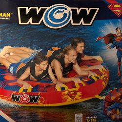 WOW World Of Watersports Superman 3 Rider Soft Top Towable High Vis Tube New