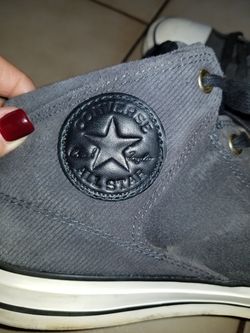 Men's Grey Suede Converse Sneakers - Size 10.5