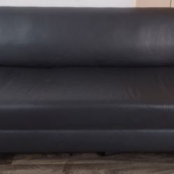 Grey Leather Couche And Chair