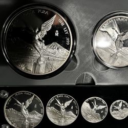 2011 Mexican Liberated Silver Coin Set Of 7 . Collectors Dream! 