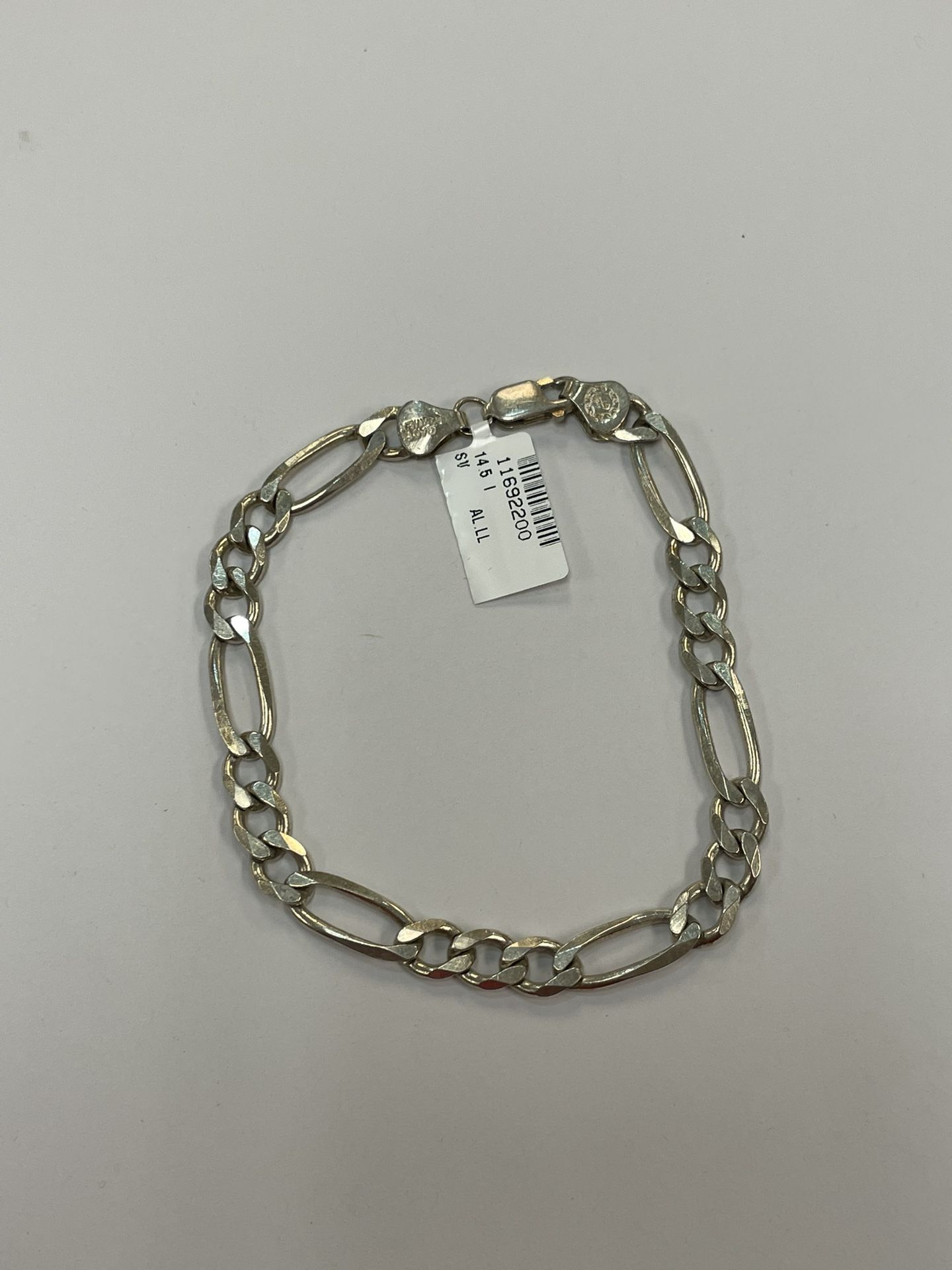 .925 Silver 6” Figaro Link Bracelet