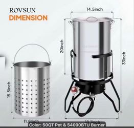 ROVSUN 50QT Aluminum Pot & 54000 BTU Burner Set