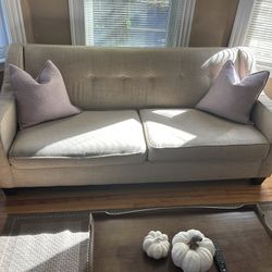 Fabric Sofa And Pillows