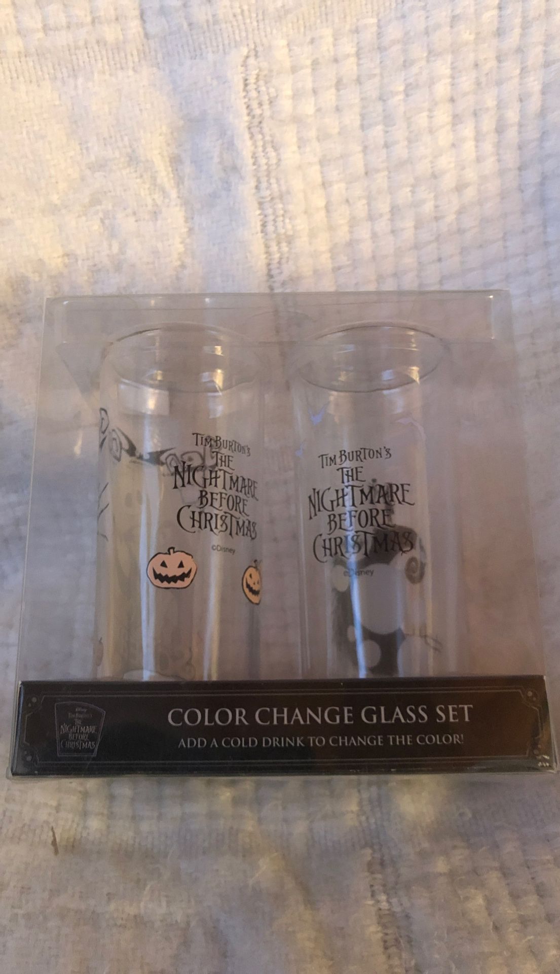 Disney’s “The Nightmare Before Christmas” color change glass set.