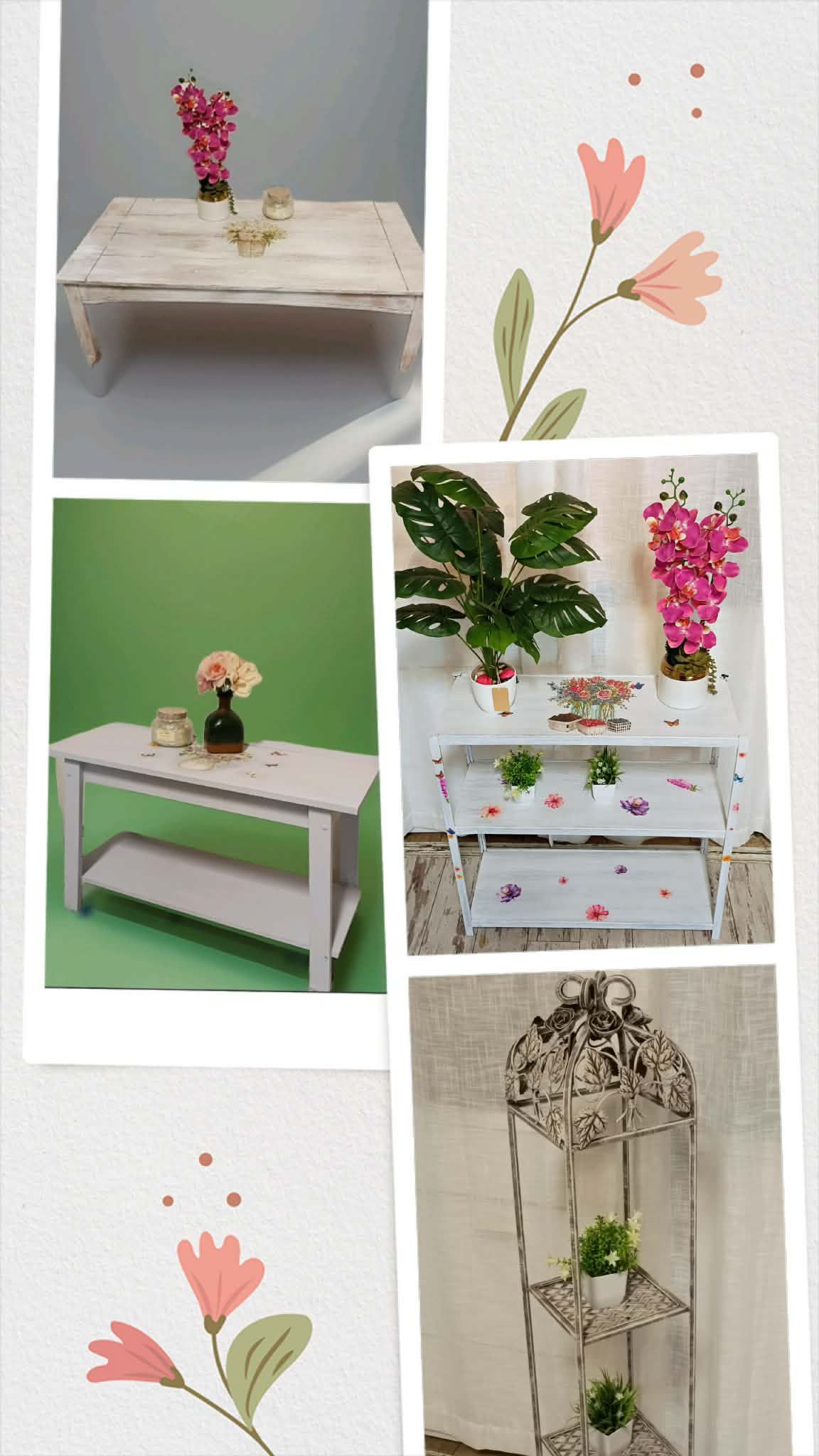 Furniture Sale- Entryway & Coffee table, Plant stands &; Fireplace