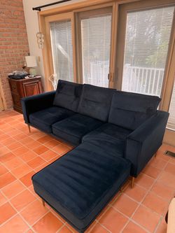 Navy Blue Couch w/Ottoman